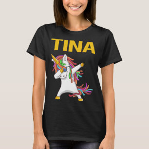 Happy Unicorn - Tina Name T-Shirt