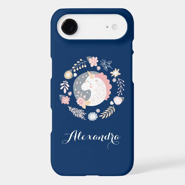 Happy Unicorn Whimsical Personalised Case-Mate iPhone Case (Back)