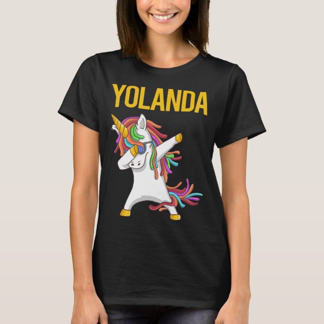 Happy Unicorn - Yolanda Name T-Shirt (Front)