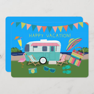 Happy Vacation Cute Camper By the Lake