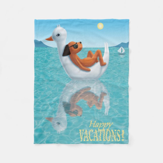 Happy Vacations! Fleece Blanket (Front)