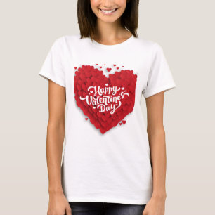 Happy valentain day white typography women T-Shirt