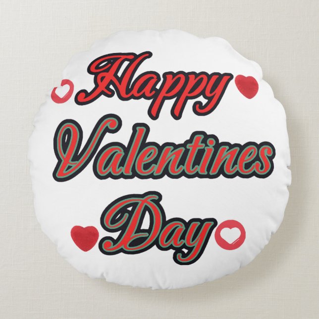 Happy Valenties Day for gift Round Cushion (Front)