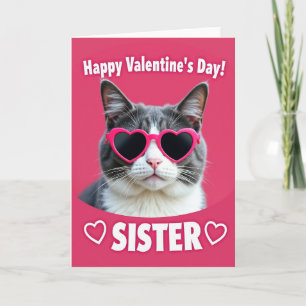 Happy Valentine Cat Sister Card