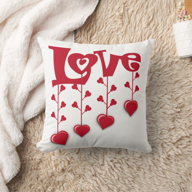 HAPPY VALENTINE DAY 2024 LOVE RED HEART CUSHION (Blanket)