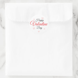 Happy Valentine Day Classic Round Sticker