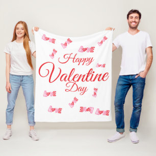 Happy Valentine Day Fleece Blanket