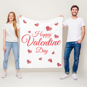 Happy Valentine Day Fleece Blanket