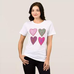Happy valentine day love hearts Tri-Blend shirt