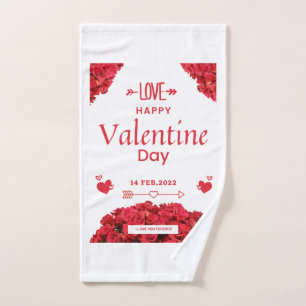 happy valentine day my lover hand towel