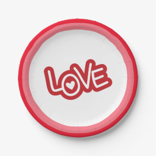 Happy Valentine Day Paper Plate