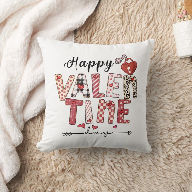 Happy valentine day Personalised Valentines  Cushion (Blanket)
