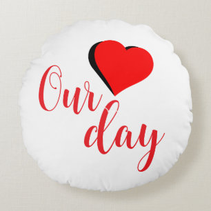 Happy Valentine Day Round Cushion