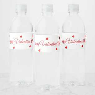 Happy Valentine Day Water Bottle Label