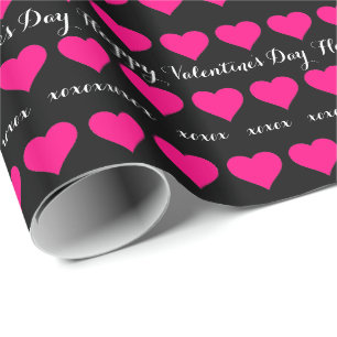 Happy Valentine day - with pink heart accent Wrapping Paper