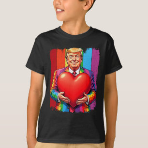 Happy Valentine Days Trump Heart Lgbt  T-Shirt