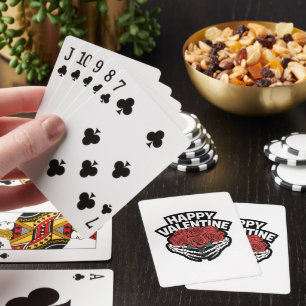 Happy Valentine Even Bones Need Love Playing Cards