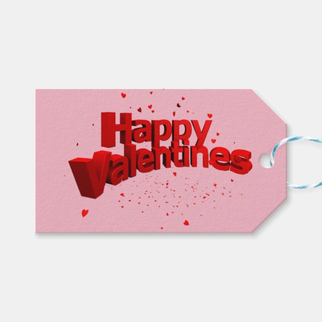 Happy Valentine Gift Tags (Front (Horizontal))