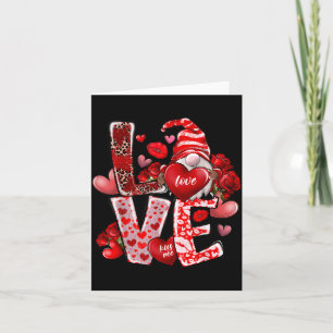 Happy Valentine Gnome Heart Valentines Day Couple Card