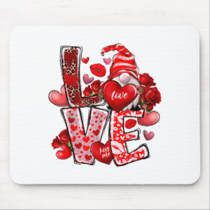Happy Valentine Gnome Heart Valentine's Day Couple Mouse Pad