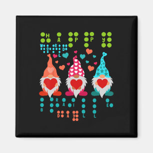 Happy Valentine Gnomes Braille Love – Cute Heart G Magnet