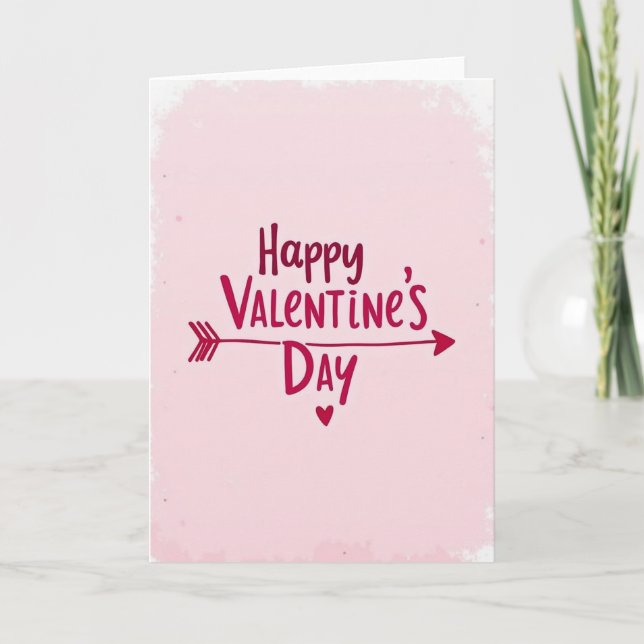 Happy Valentine Heart Arrow Card (Front)