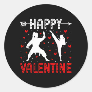 Happy Valentine - Martial Arts Taekwondo Classic Round Sticker