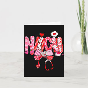 Happy Valentine Nicu Nurse Coquette Bow Heart Girl Card