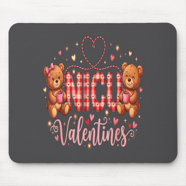 Happy Valentine Nurse Nicu Valentines Day Shirt Nu Mouse Pad (Front)