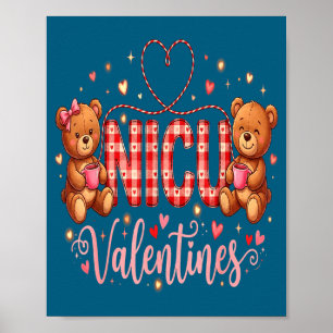 Happy Valentine Nurse Nicu Valentines Day Shirt Nu Poster