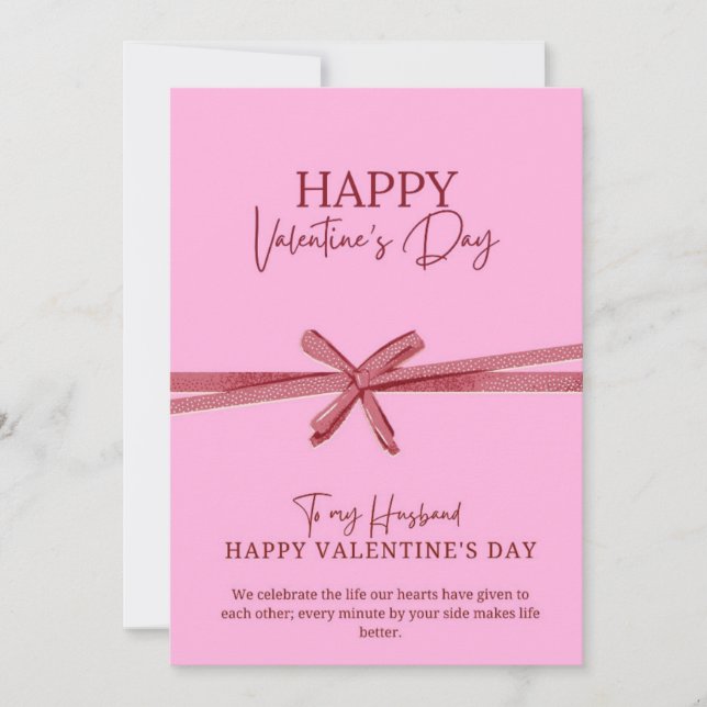Happy Valentine’s Card Pink Greeting Card (Front)