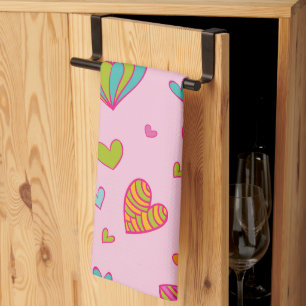 Happy valentine`s day 2024 With Heart Love   Tea Towel