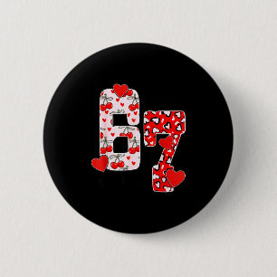 Happy Valentine’s Day 67 Meme Hearts Coquette Bow  6 Cm Round Badge