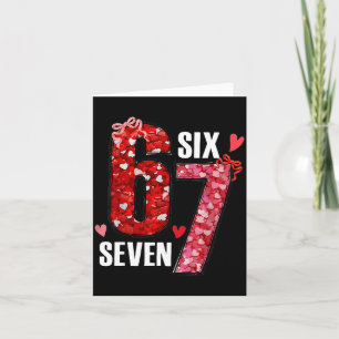 Happy Valentine’s Day 67 Meme Hearts Coquette Bow  Card