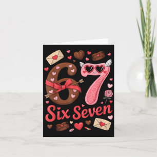 Happy Valentine’s Day 67 Meme Hearts Coquette Bow  Card