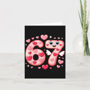 Happy Valentine’s Day 67 Meme Hearts Coquette Bow  Card