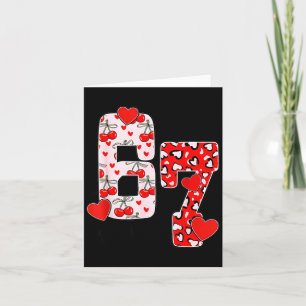 Happy Valentine’s Day 67 Meme Hearts Coquette Bow  Card