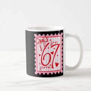 Happy Valentine’s Day 67 Meme Hearts Coquette Bow  Coffee Mug