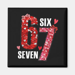 Happy Valentine’s Day 67 Meme Hearts Coquette Bow  Magnet