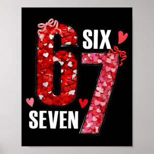 Happy Valentine’s Day 67 Meme Hearts Coquette Bow  Poster