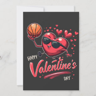 Happy Valentine’s Day Basketball Lovers Holiday Card