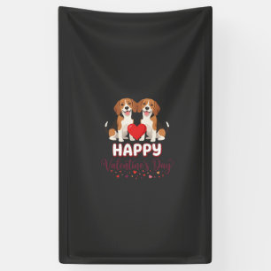 Happy Valentine’s Day Beagle Couple Banner