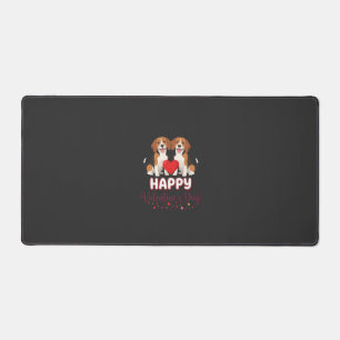 Happy Valentine’s Day Beagle Couple Desk Mat