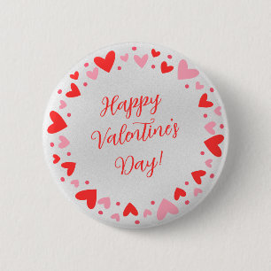 Happy Valentine’s Day Circle of Hearts Button