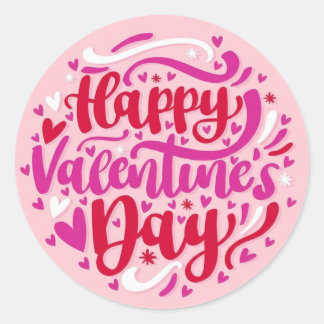 Happy Valentine’s Day Classic Round Sticker