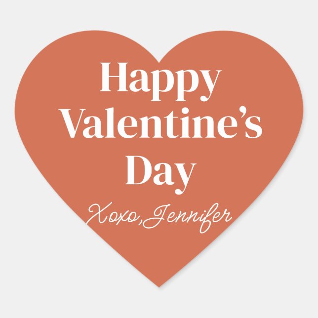 happy Valentine’s Day Custom  Heart Sticker (Front)
