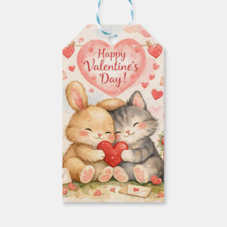Happy Valentine’s Day Cute Animal Couples  Gift Tags