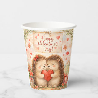 Happy Valentine’s Day Cute Animal Couples  Paper Cups