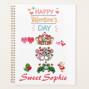 Happy Valentine’s Day Cute Animal Couples Planner