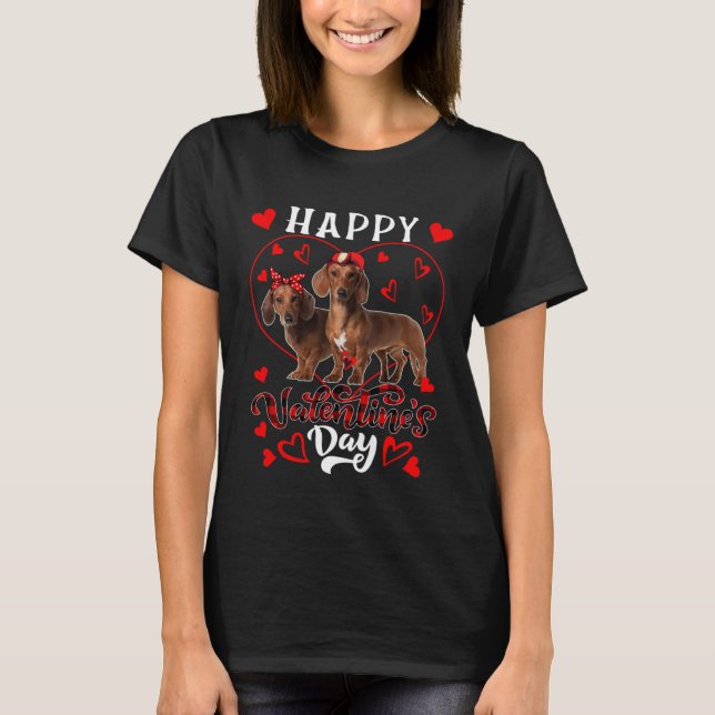 Happy Valentine s Day Cute Hearts Shape Couple Dac T-Shirt (Front)